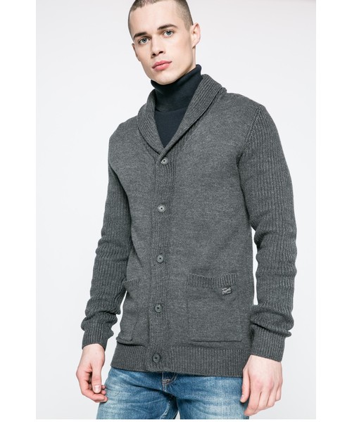 12124509 KNIT CARDIGAN DARK GREY MELANKNIT FIT