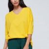 27001080 NMANNA ABIA 34 V NECK LONG TOP COLOR LEMON CHROME 1