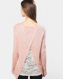 10169728 BLOUSA VMAL MOND LS  LACE PEACH WHIPW. CEDAR WOOD. – Rosado, L