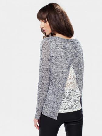 10169728 BLOUSA VMAL MOND LS OPEN BACK PEACH WHIPNAVY BL .