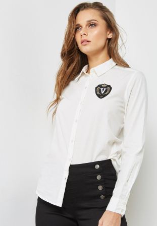 10185654 SHIRT BADGE LS SNOW WHITENAVY BLAZER (2)