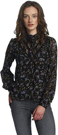 10189755 BLUSA ROSE LACE LS SHIRT BLUE BLACKROSE PRIN..