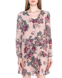 10205360 VMGINA LS V-NECK SHORT DRESS BLACKCOMB – Rosado, S