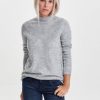 15127150 KNIT ORLEANS LS ST HIGHNECK LIGHT GREY MELANGE..