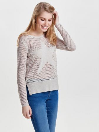 15129664 onlMARIKE LS PULLOVER KNT PUMICE STONEW MELANGE.. (2)