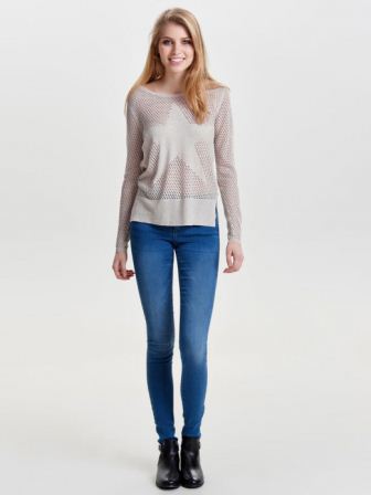 15129664 onlMARIKE LS PULLOVER KNT PUMICE STONEW MELANGE..