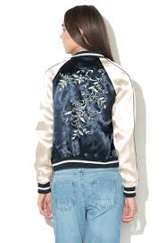 15130094 ONLSOUVENIR FLOWER EMB BOMBER OTW NIGHT SKYW PINK