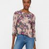 10204461 BLUSA VMGINA LS TOP PINK FLORES..