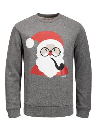 12128387 KNIT SWEAT JORXMAS CREW NECK DARK GREY MELANSLIM. 12128387 KNIT SWEAT JORXMAS CREW NECK DARK GREY MELANSLIM.