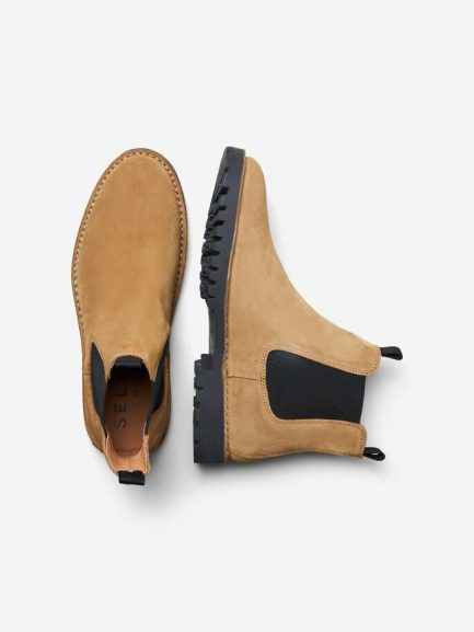 16070224 ZAPTO SLHRICHARD SUEDE CHELSEA BOOT W SAND .